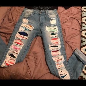 🌵Serape distressed jeans 🌵